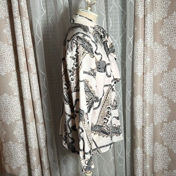 ALFRED DUNNER Petite Long Sleeve Print Blouse Size 10P - Picture 6 of 9